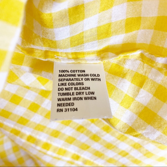 Crown & Ivy | Yellow Gingham Button Down Sz XL - Picture 5 of 6